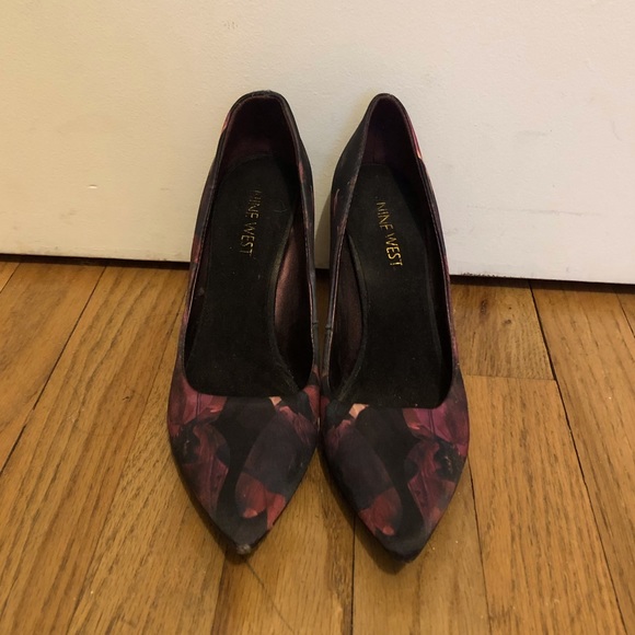 Nine West Shoes - Nine West Purple Flora Satin Pumps